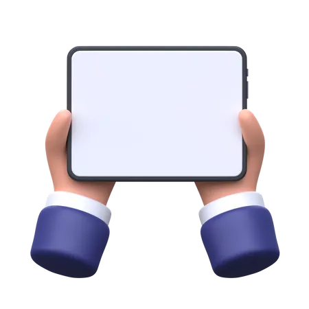Hand holding tablet  3D Icon