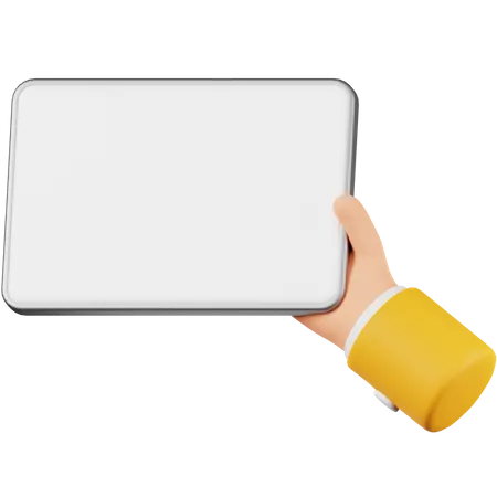 Hand Holding Tablet  3D Icon