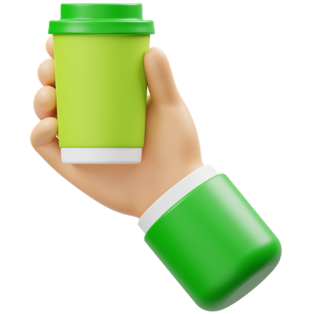 Hand Holding Takeaway Cup  3D Icon