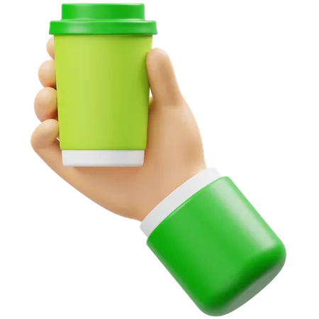 Hand Holding Takeaway Cup  3D Icon
