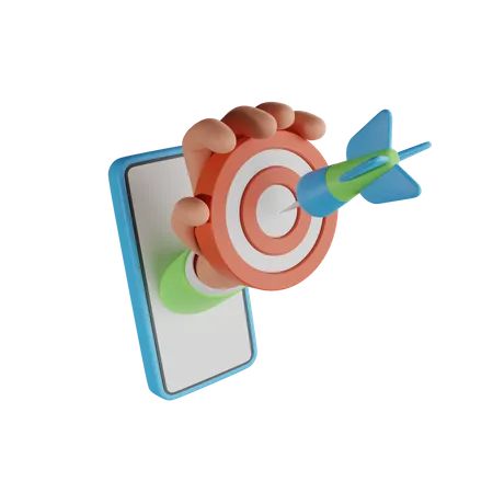 Hand Holding Target Board 3D Icon