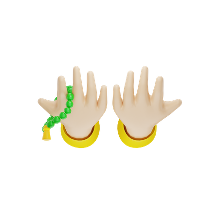 Hand Holding Tasbih  3D Icon