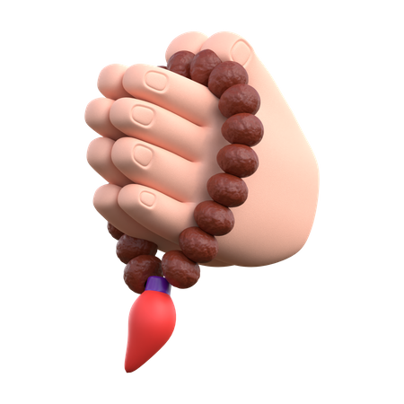 Hand Holding Tasbih  3D Icon