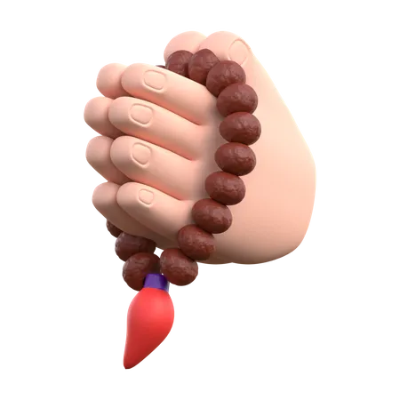 Hand Holding Tasbih  3D Icon