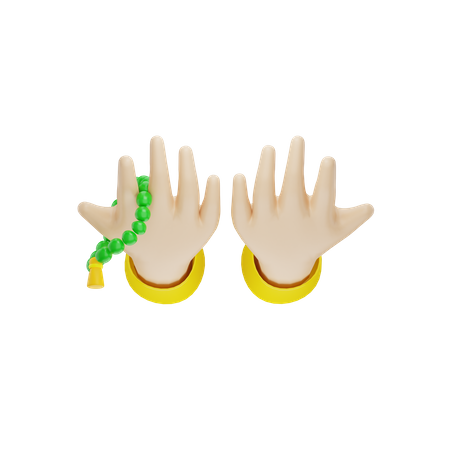 Hand Holding Tasbih  3D Icon