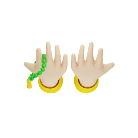 Hand Holding Tasbih  3D Icon