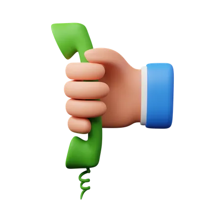 Hand Holding Telephone  3D Icon