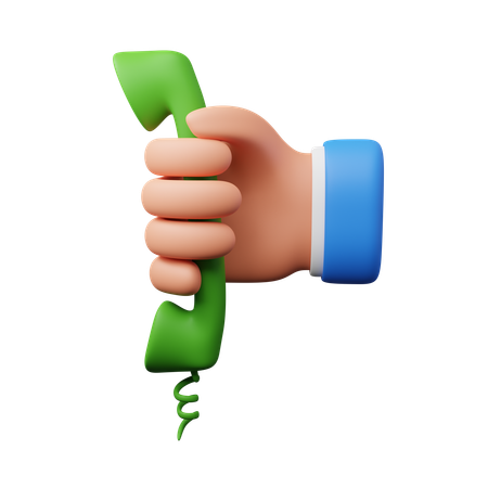 Hand Holding Telephone  3D Icon