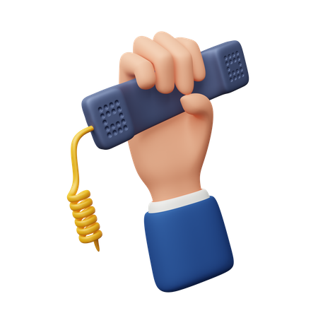 Hand Holding Telephone  3D Icon