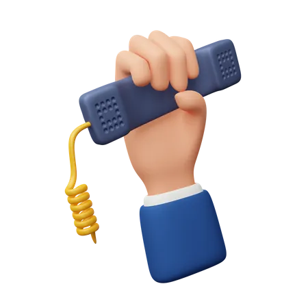 Hand Holding Telephone  3D Icon