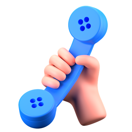 Hand Holding Telephone  3D Icon