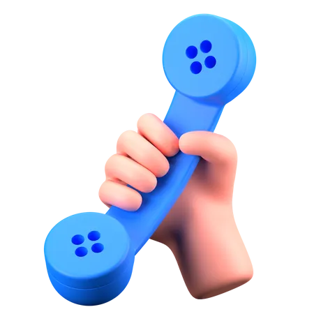 Hand Holding Telephone  3D Icon