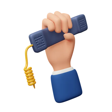 Hand Holding Telephone Download This Item Now 3D Icon