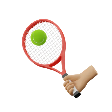 Hand Holding Tennis  3D Icon