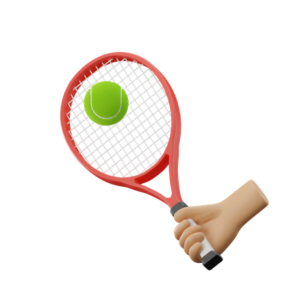 Hand Holding Tennis  3D Icon