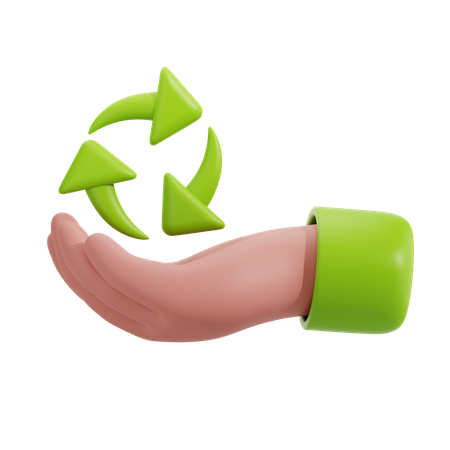Hand Holding The Recycle  3D Icon