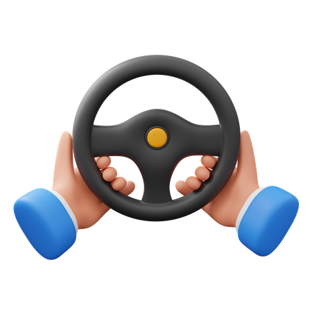 Hand holding the steering wheel  3D Icon