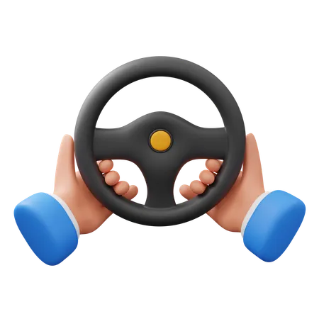 Hand holding the steering wheel  3D Icon