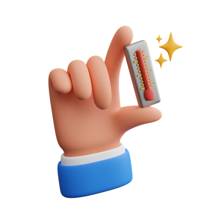 Hand holding thermometer  3D Icon