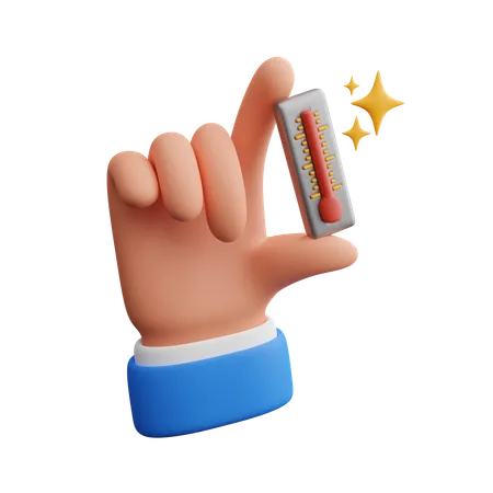 Hand holding thermometer  3D Icon