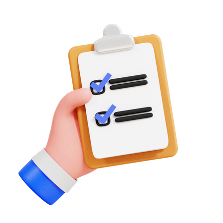 Hand Holding To Do List  3D Icon