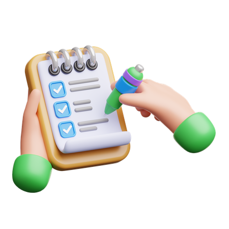 Hand Holding To Do List  3D Icon