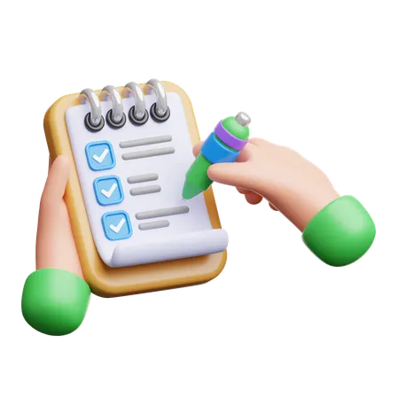 Hand Holding To Do List  3D Icon