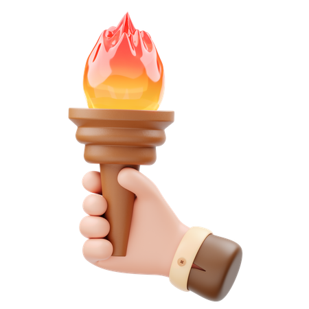 Hand Holding Torch  3D Icon