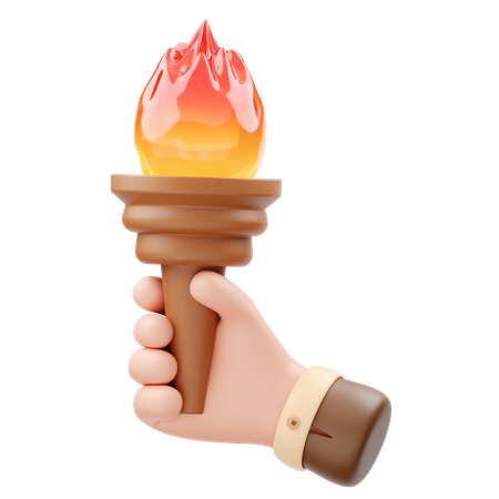 Hand Holding Torch  3D Icon