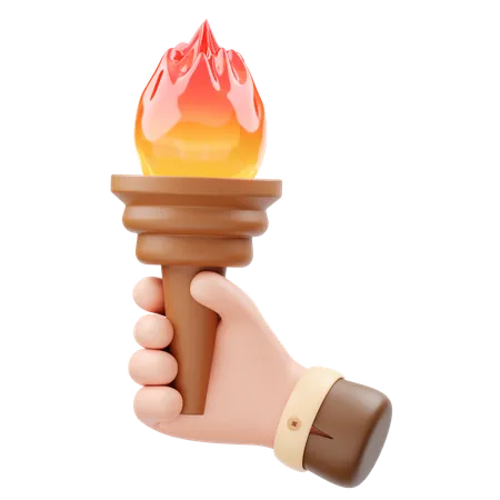 Hand Holding Torch  3D Icon