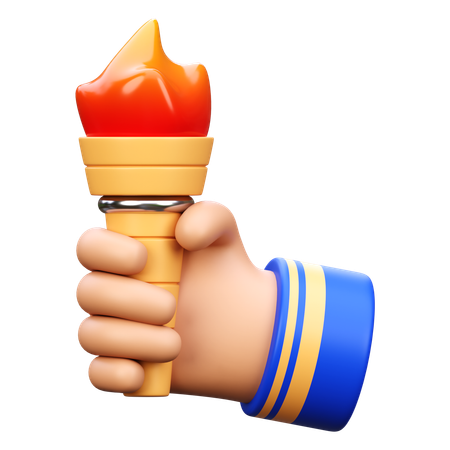 Hand Holding Torch  3D Icon