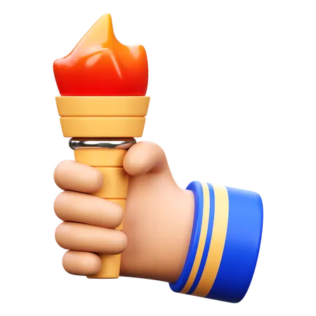 Hand Holding Torch  3D Icon