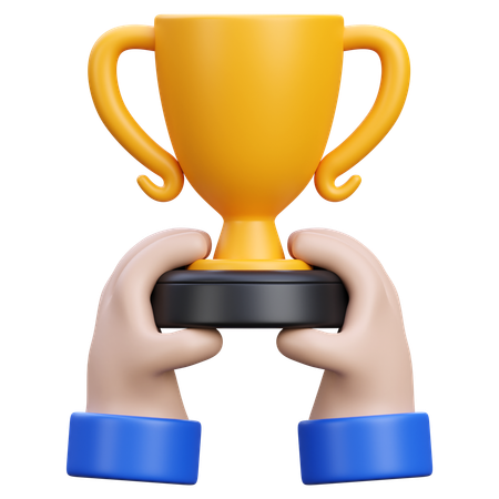 Hand Holding Trophy 01  3D Icon