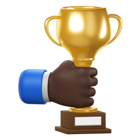 Hand Holding Trophy  3D Icon