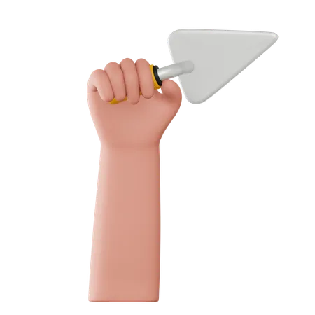 Hand Holding Trowel  3D Icon
