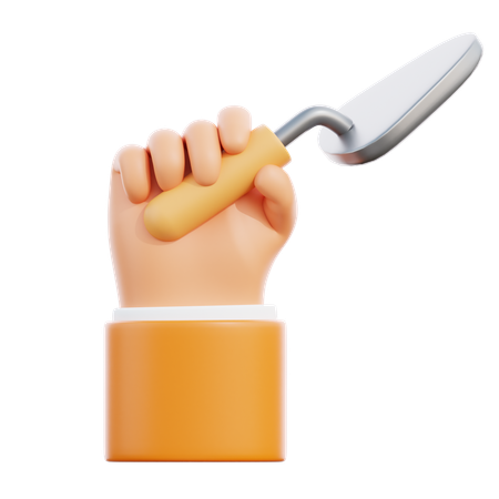 Hand holding trowel  3D Icon