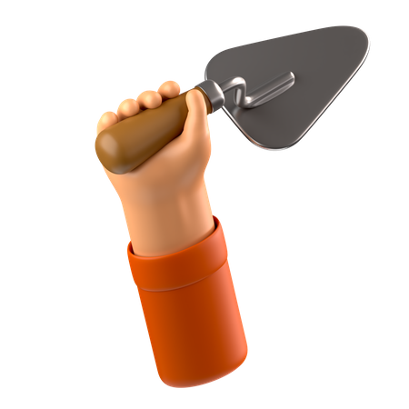 Hand holding trowel  3D Icon