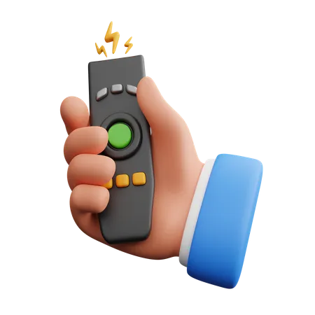 Hand holding tv remote  3D Icon