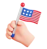 Hand Holding USA Flag