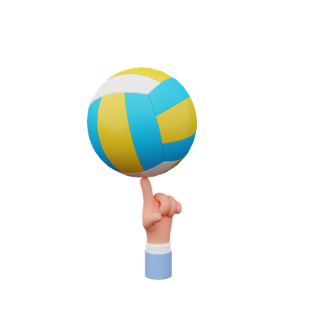 Hand Holding Volley Ball  3D Illustration