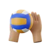 Hand Holding Volleyball
