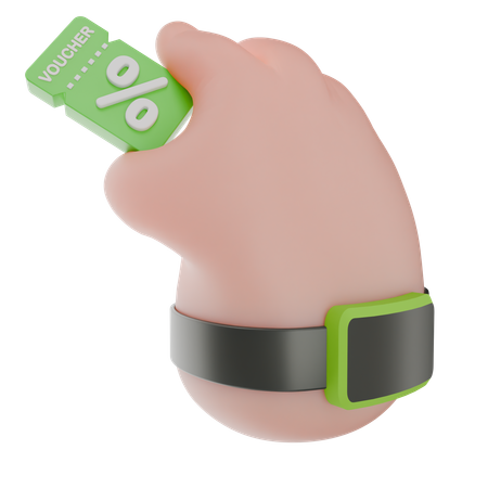 Hand Holding Voucher  3D Icon