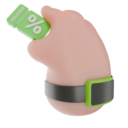 Hand Holding Voucher  3D Icon