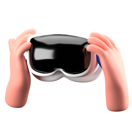 Hand Holding VR glasses  3D Icon