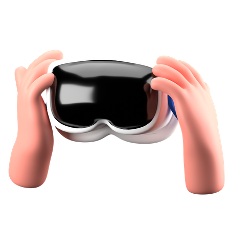 Hand Holding VR glasses  3D Icon