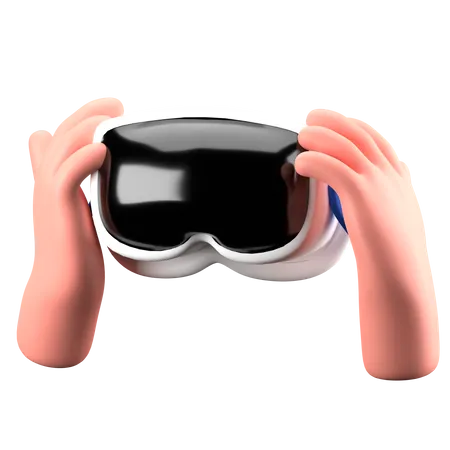 Hand Holding VR glasses  3D Icon