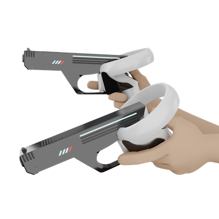 Hand holding vr gun  3D Icon