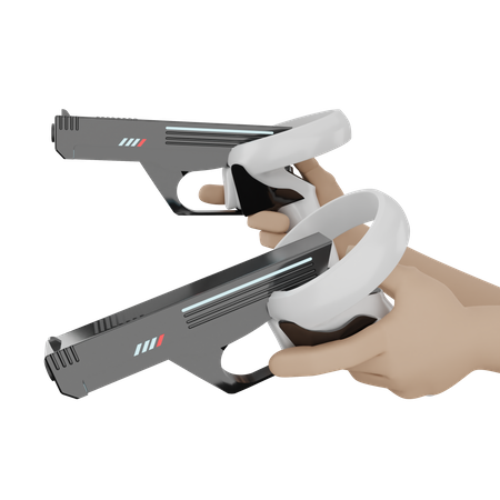Hand holding vr gun 3D Icon
