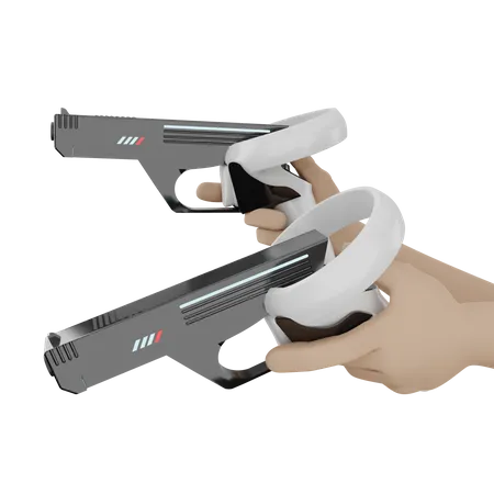 Hand holding vr gun 3D Icon