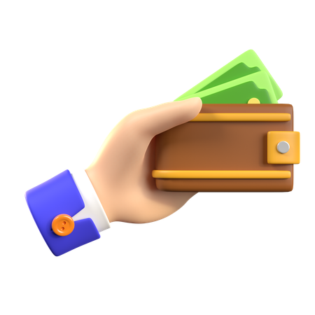 Hand Holding Wallet  3D Icon